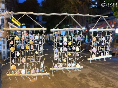 Lưới dây thừng sò ốc Việt Nam thủ công [3 Size - Sò ốc thật] Rộng 30-40-50cm PKT-BIEN-06